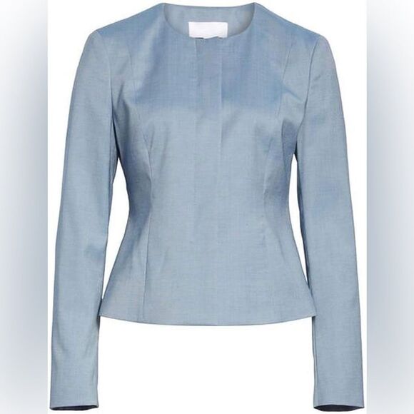 Hugo Boss Women's Javilla Zircon Blue Tailored Blazer 100% Virgin Wool - Picture 3 of 7